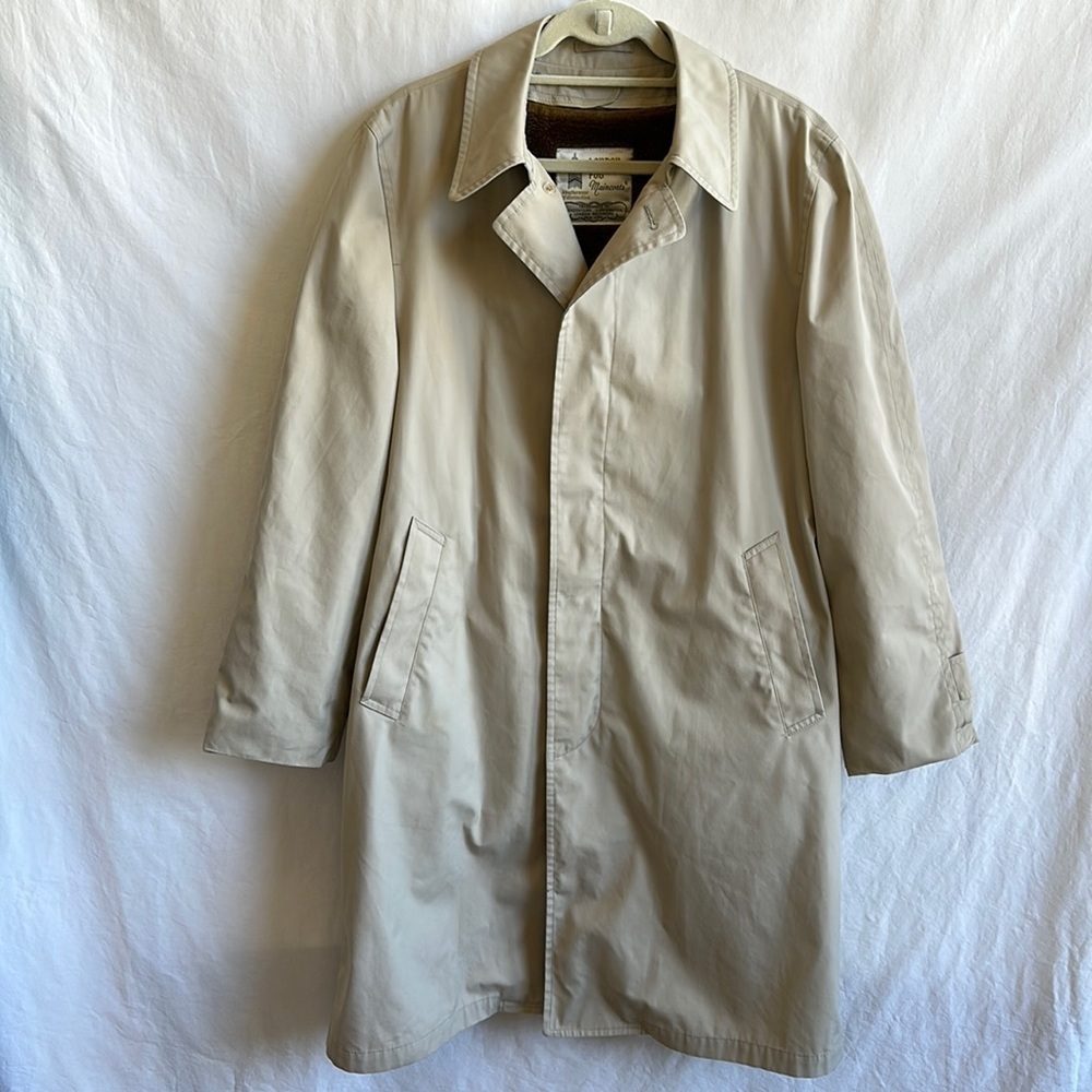 London Fog vintage classic beige coat with zip-in cold weather liner, 42 Reg - Picture 1 of 9